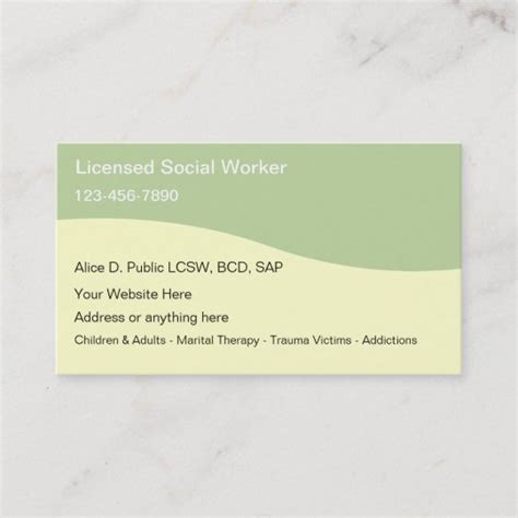 Social Worker Business Cards .